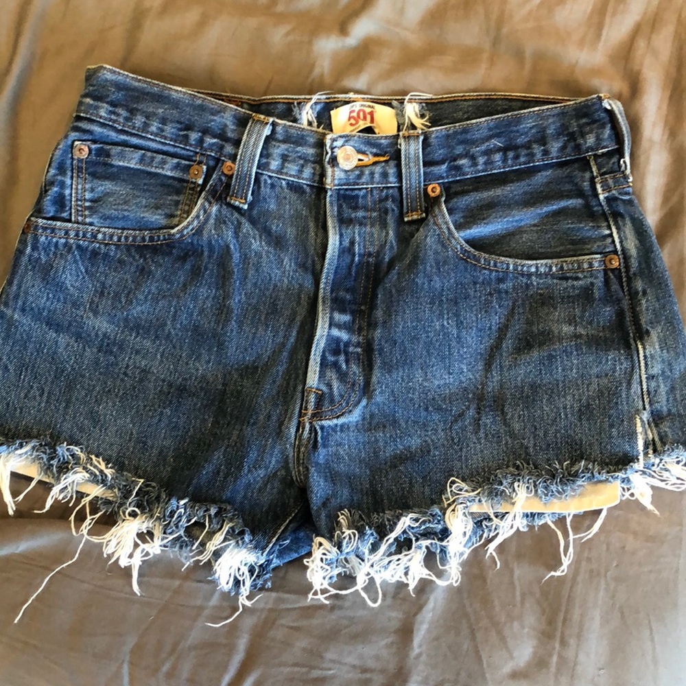 Levi’s 501 Dark Wash Cutoff Shorts